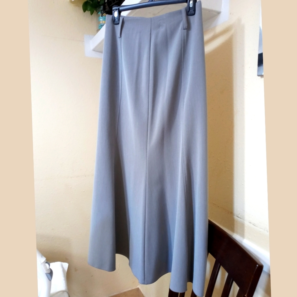 Gray long A line skirt